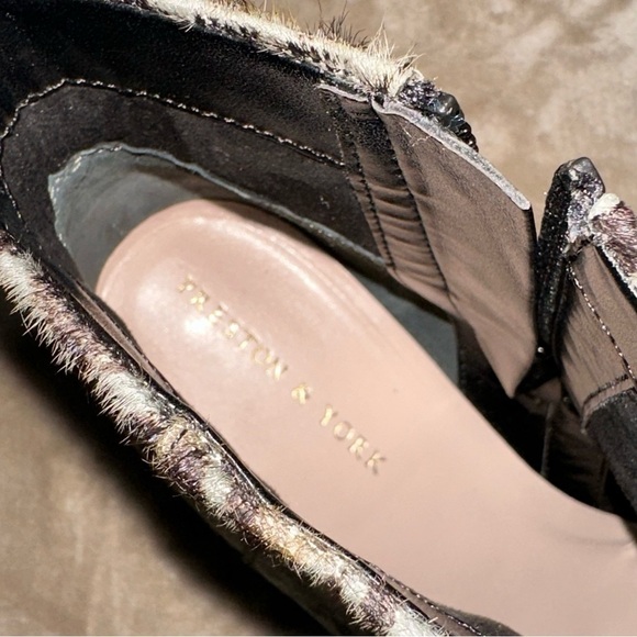 Preston & York Delores Gray Blue Leopard Print Ankle Boots Size 7.5 - Picture 12 of 14